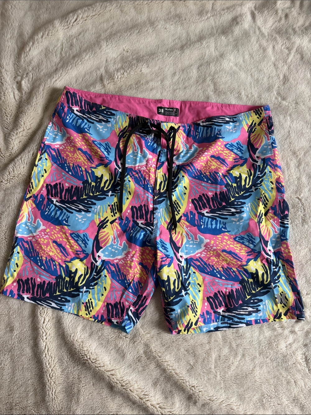 Hurley Pink Multi Tropical Print Swim Board Shorts